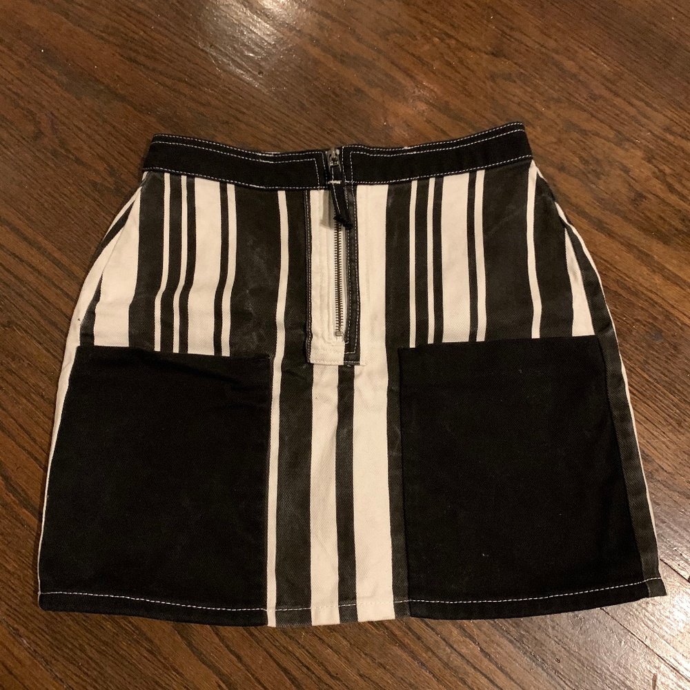 Striped Denim Mini Skirt
